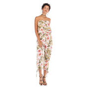 Fleece Trousers Sexy Casual Chiffon Print One-Piece Neck Jumpsuit Women - Amara Luxe Fine Boutique