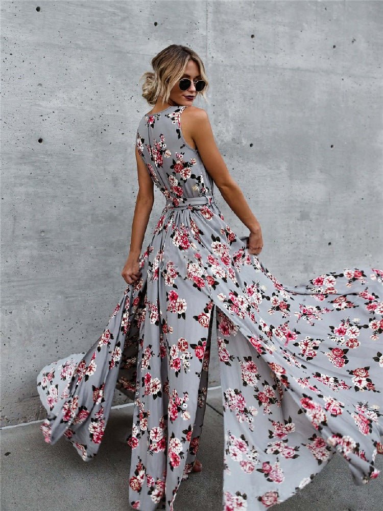 Flower v-neck lace dress - Amara Luxe Fine Boutique