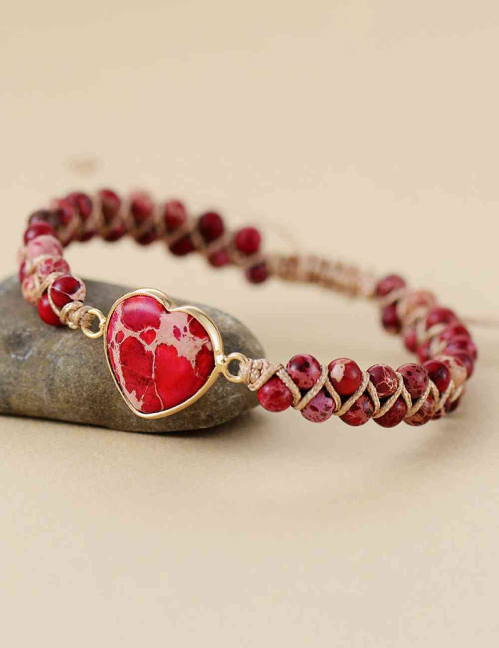 Handmade Heart Shape Natural Stone Bracelet - Amara Luxe Fine Boutique