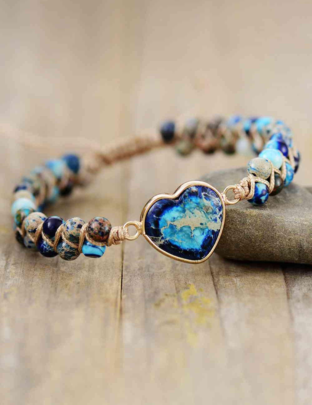 Handmade Heart Shape Natural Stone Bracelet - Amara Luxe Fine Boutique