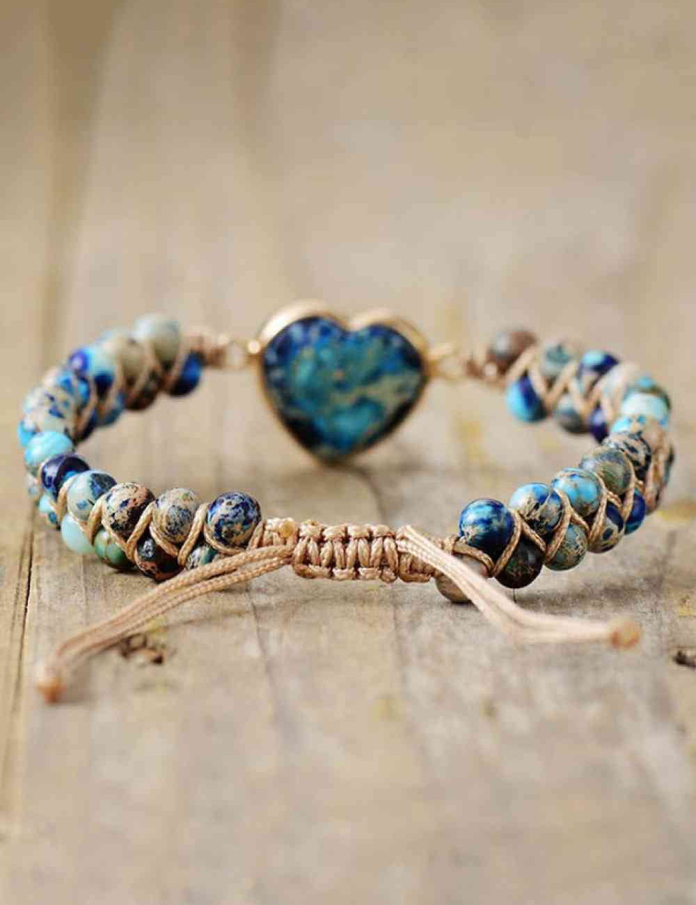 Handmade Heart Shape Natural Stone Bracelet - Amara Luxe Fine Boutique