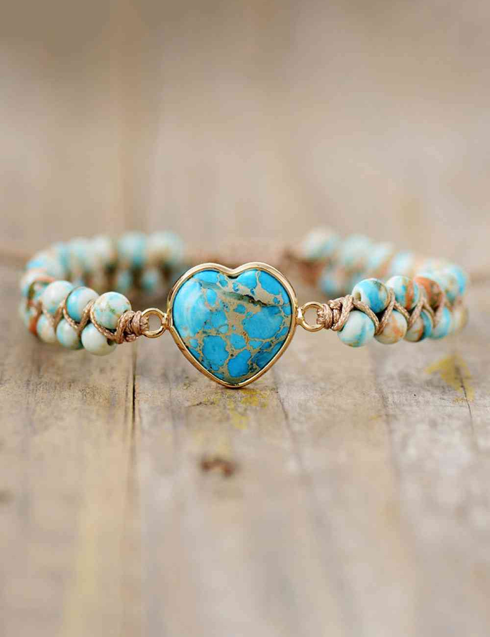 Handmade Heart Shape Natural Stone Bracelet - Amara Luxe Fine Boutique