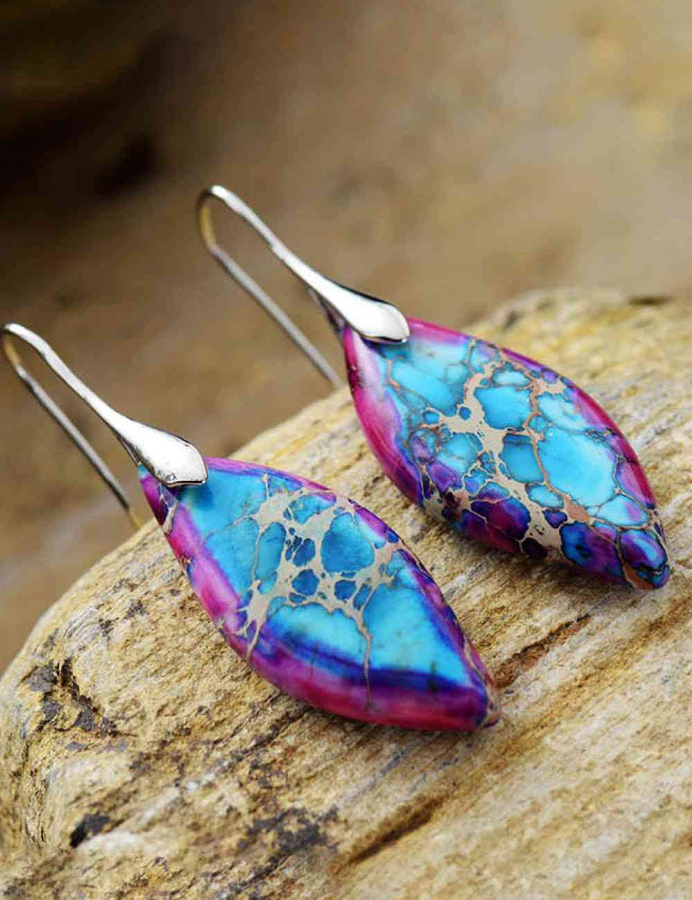 Handmade Natural Stone Dangle Earrings - Amara Luxe Fine Boutique