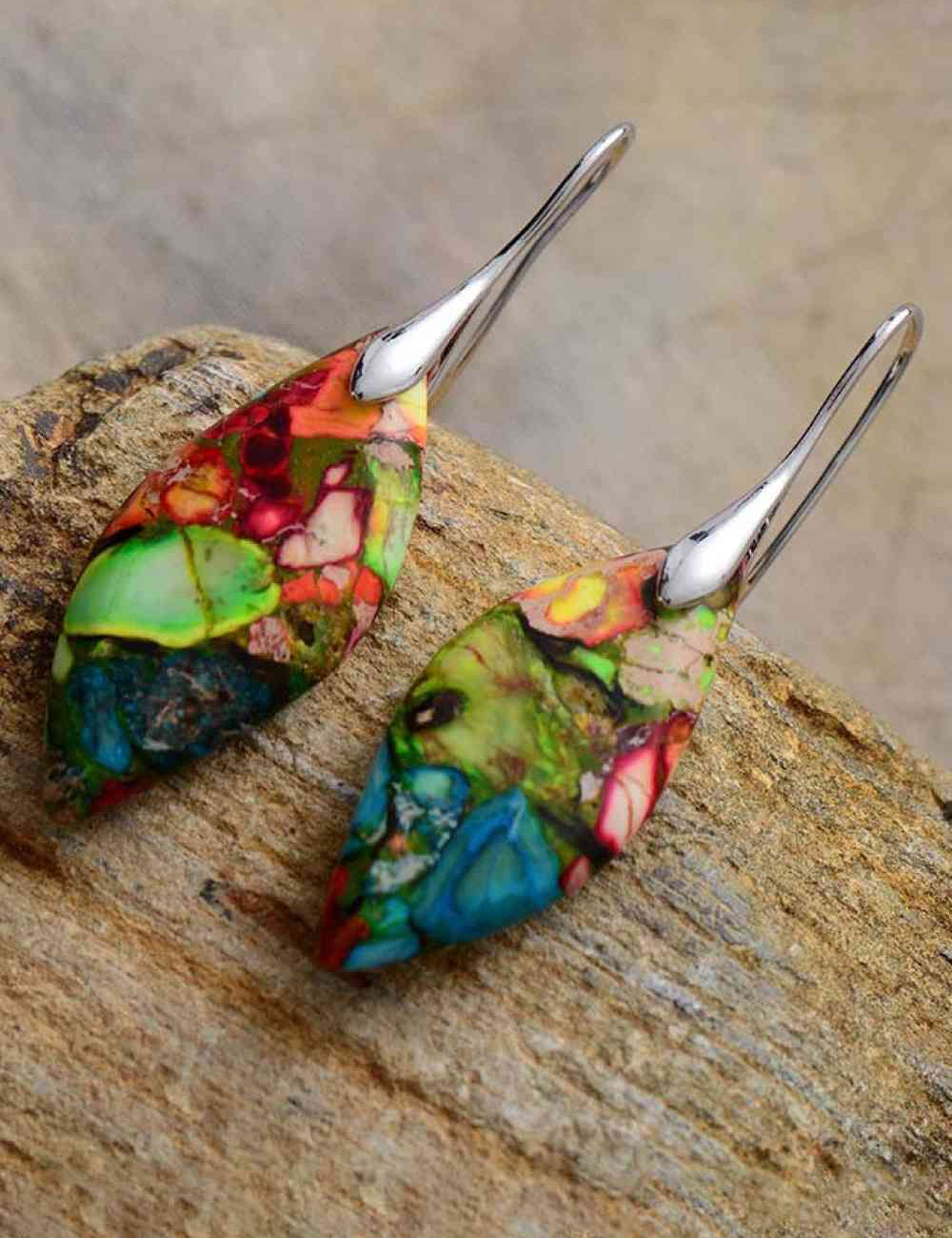 Handmade Natural Stone Dangle Earrings - Amara Luxe Fine Boutique