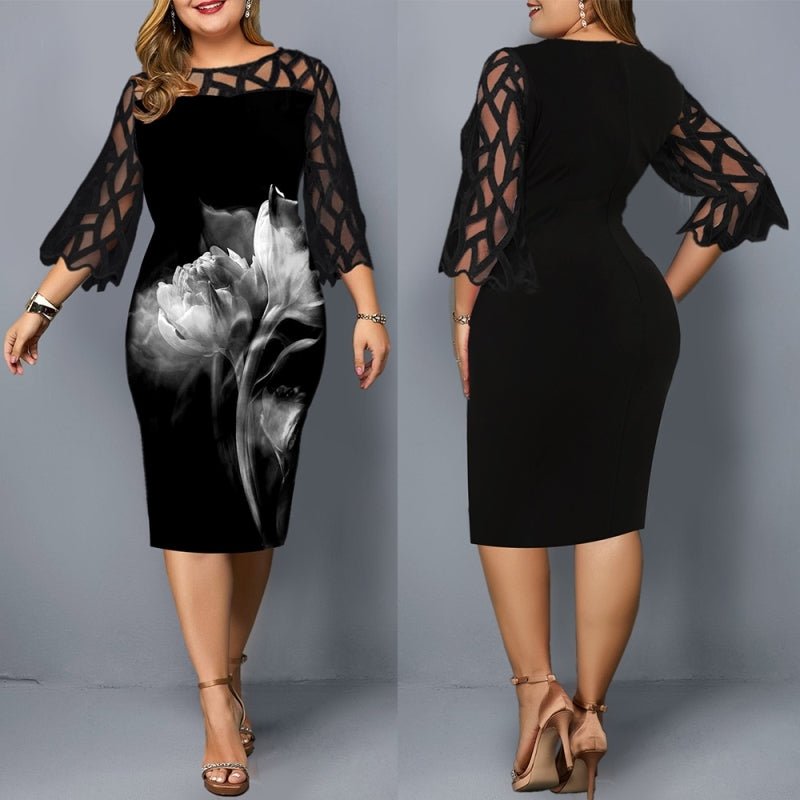 Ladies Floral Party Bodycon Dress - Amara Luxe Fine Boutique