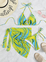 Ladies Halter Backless Beach Bikini Three Piece - Amara Luxe Fine Boutique