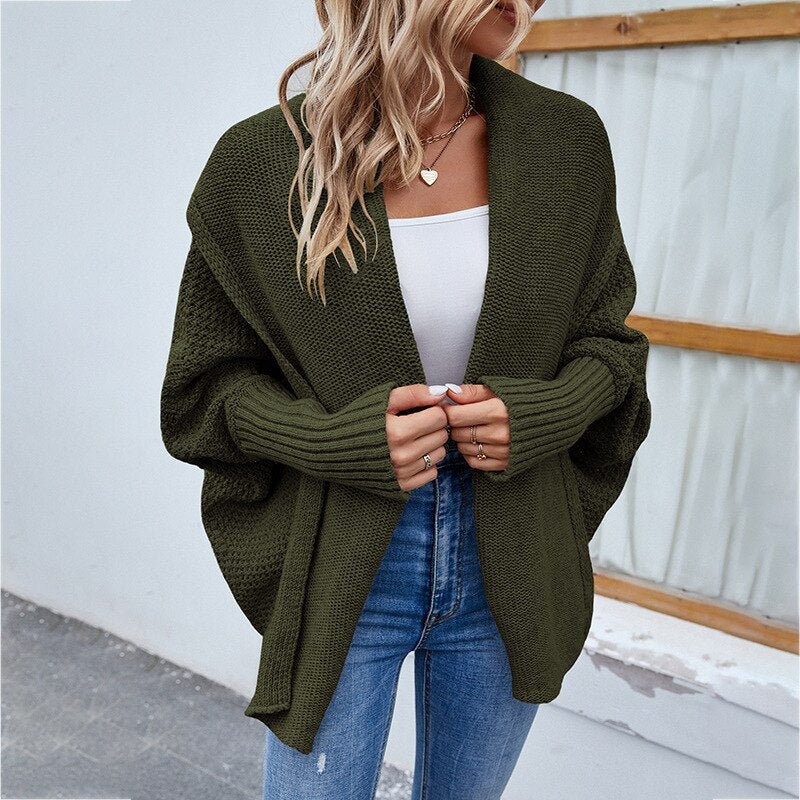 Long Sleeve Lapel Collar Streetwear Cardigan - Amara Luxe Fine Boutique