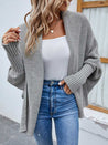 Long Sleeve Lapel Collar Streetwear Cardigan - Amara Luxe Fine Boutique