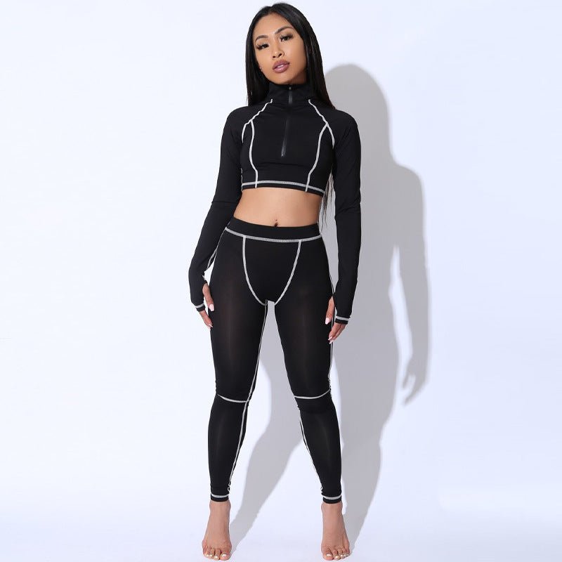 Long Sleeve Yoga Fitness Fashion Set - Amara Luxe Fine Boutique
