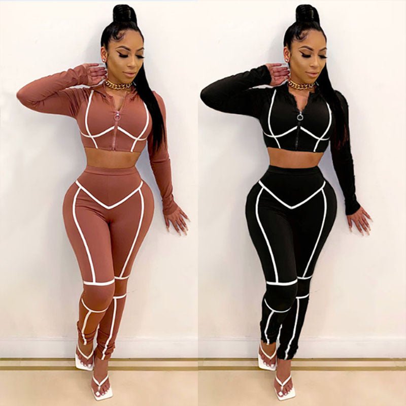 Long Sleeve Yoga Fitness Fashion Set - Amara Luxe Fine Boutique