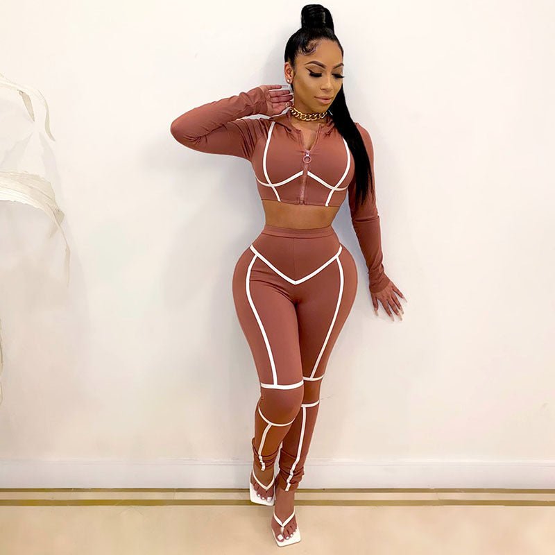Long Sleeve Yoga Fitness Fashion Set - Amara Luxe Fine Boutique