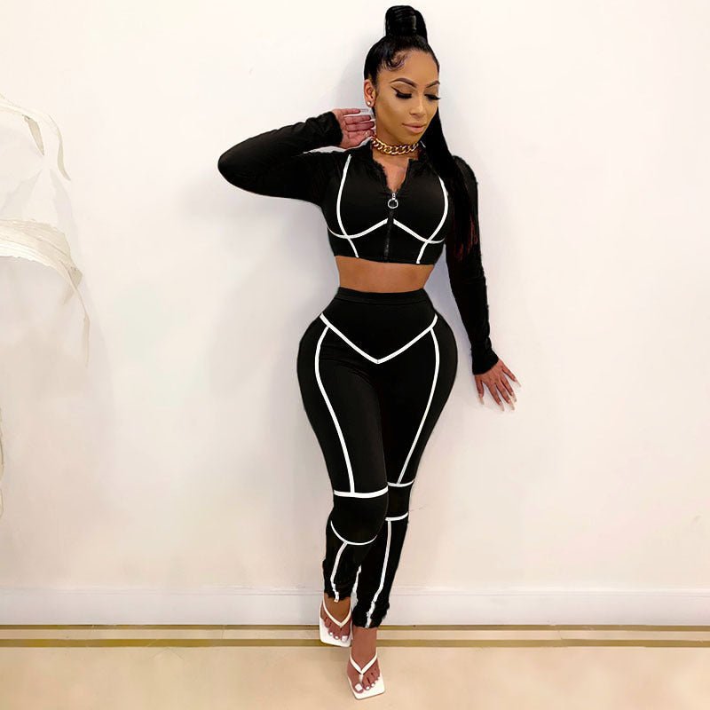 Long Sleeve Yoga Fitness Fashion Set - Amara Luxe Fine Boutique