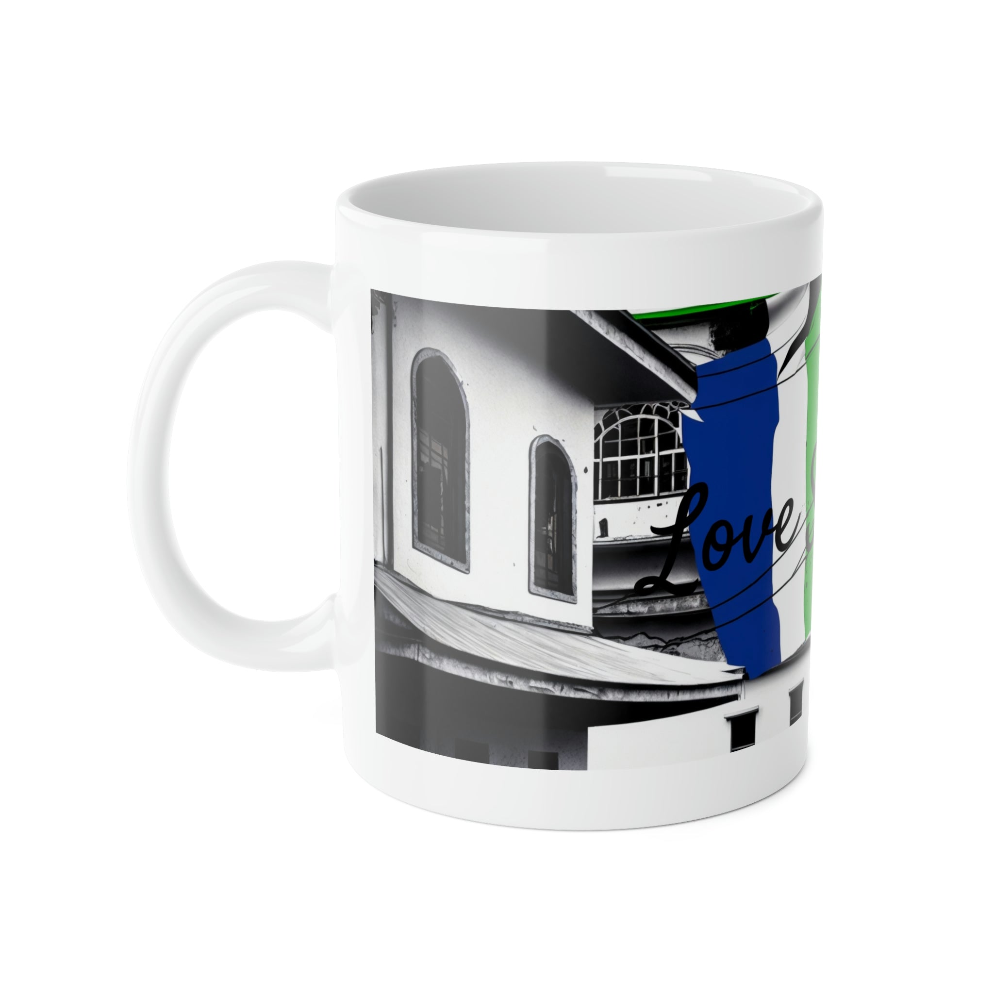 Love Salone White Ceramic Mug, 11oz - Amara Luxe Fine Boutique