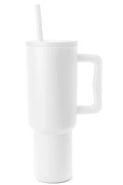 Monochromatic Stainless Steel Tumbler with Matching Straw - Amara Luxe Fine Boutique