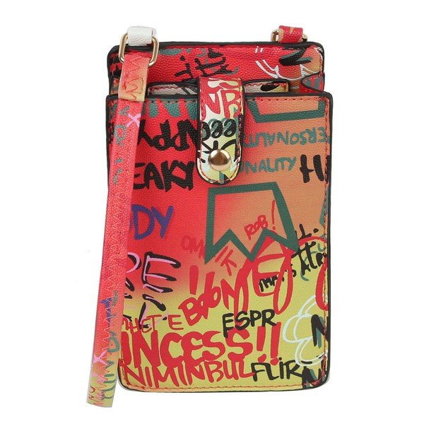 Multi Graffiti Crossbody Bag Cell Phone Purse - Amara Luxe Fine Boutique