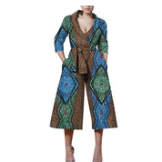 New Style African Ethnic Characteristic Batik Printed Cotton Casual Jumpsuit - Amara Luxe Fine Boutique