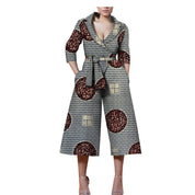 New Style African Ethnic Characteristic Batik Printed Cotton Casual Jumpsuit - Amara Luxe Fine Boutique