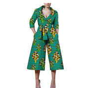 New Style African Ethnic Characteristic Batik Printed Cotton Casual Jumpsuit - Amara Luxe Fine Boutique