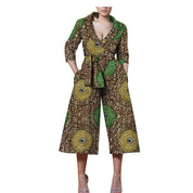 New Style African Ethnic Characteristic Batik Printed Cotton Casual Jumpsuit - Amara Luxe Fine Boutique