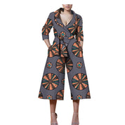 New Style African Ethnic Characteristic Batik Printed Cotton Casual Jumpsuit - Amara Luxe Fine Boutique