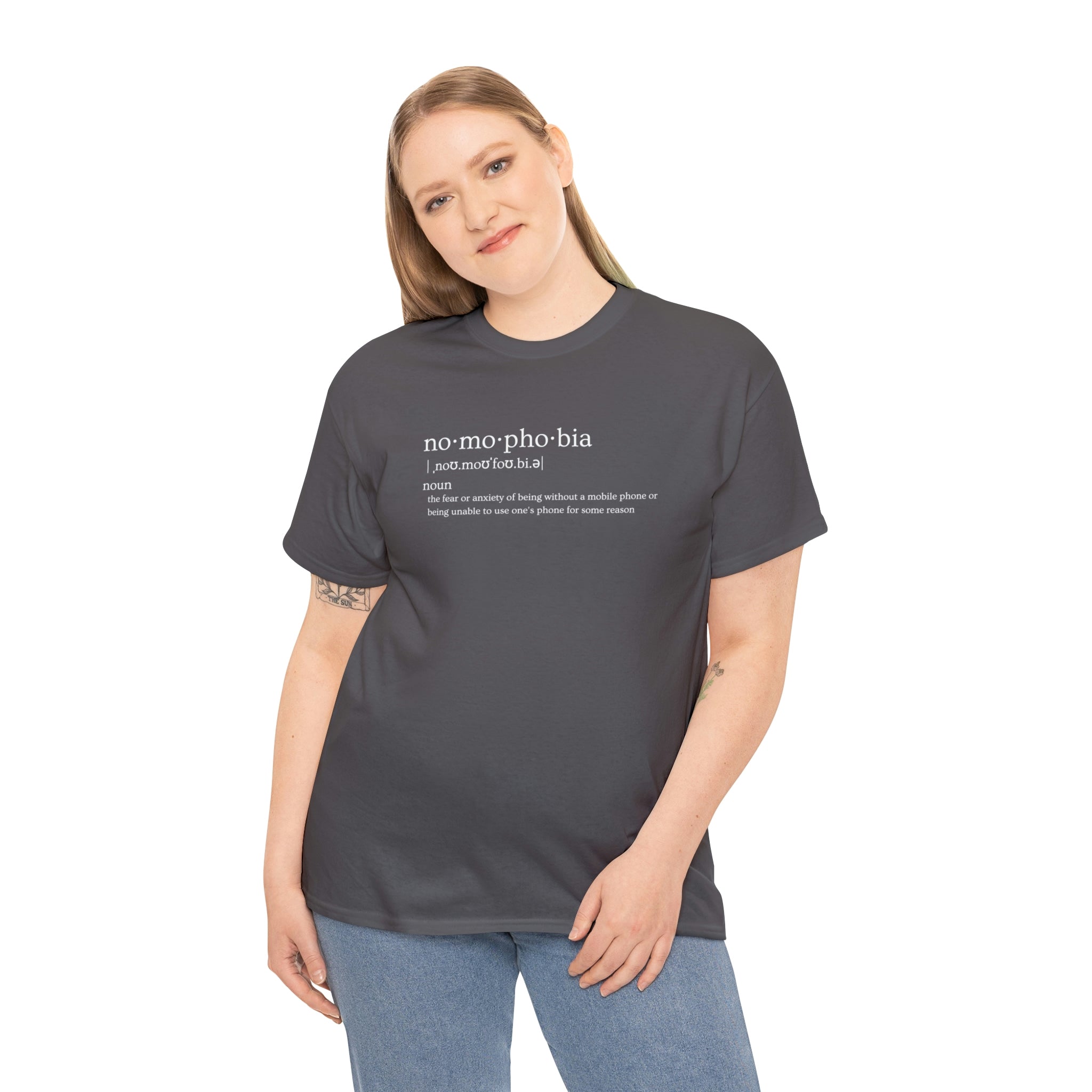 Nomophobia Women's Heavy Cotton Tee - Amara Luxe Fine Boutique