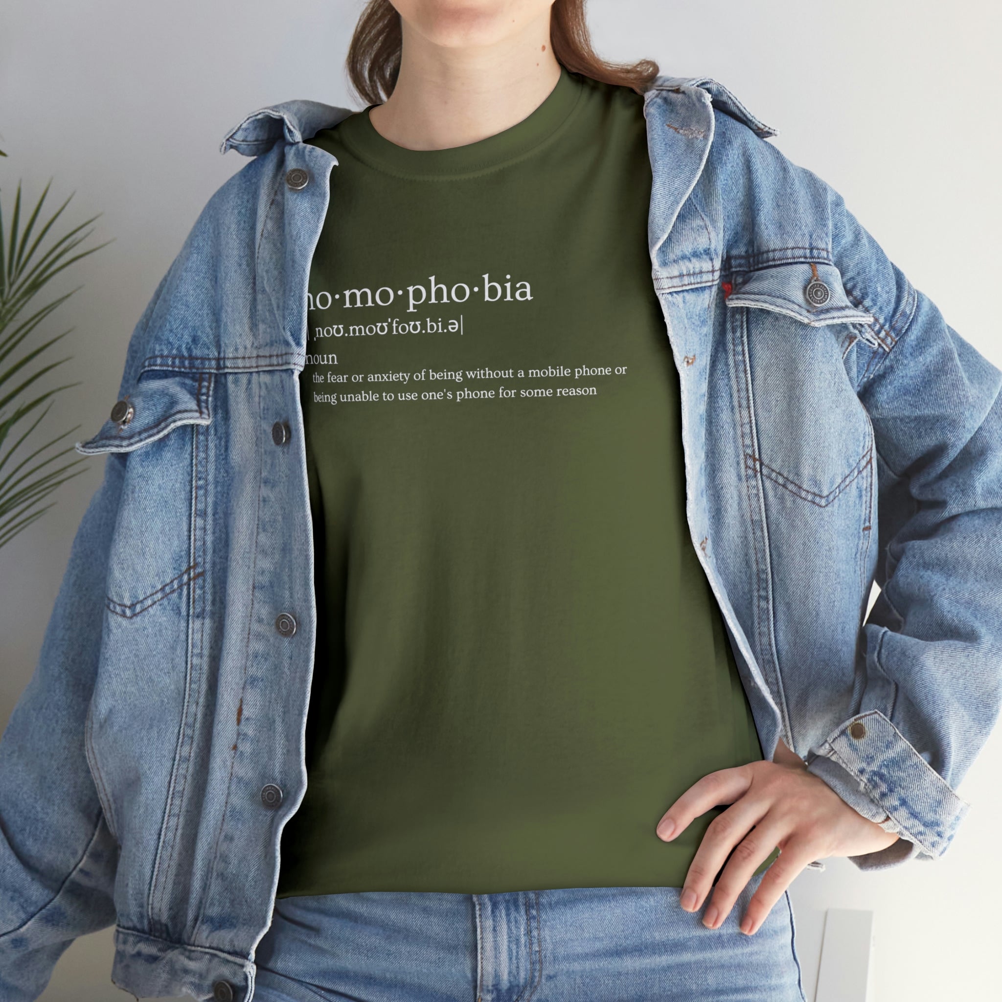 Nomophobia Women's Heavy Cotton Tee - Amara Luxe Fine Boutique