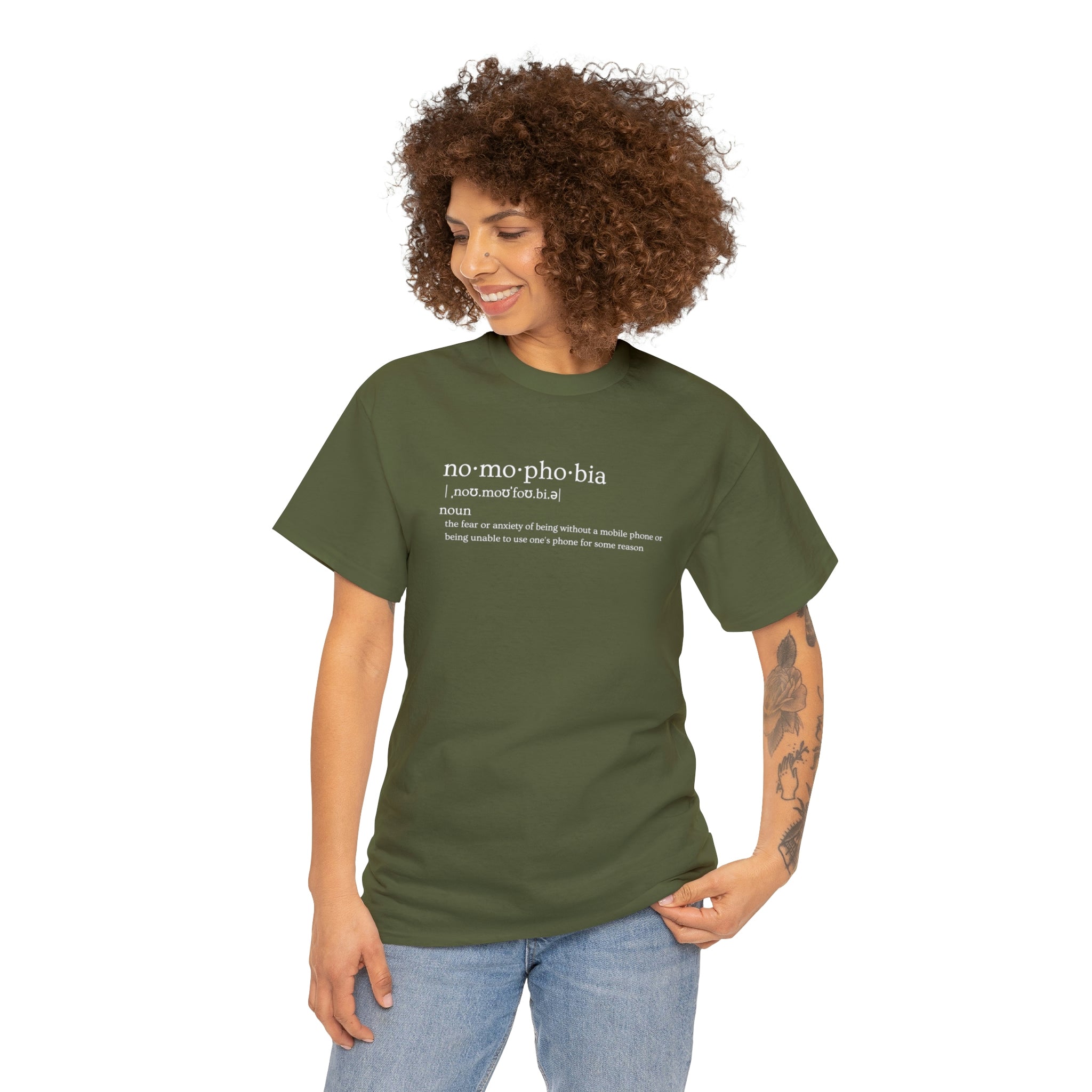Nomophobia Women's Heavy Cotton Tee - Amara Luxe Fine Boutique