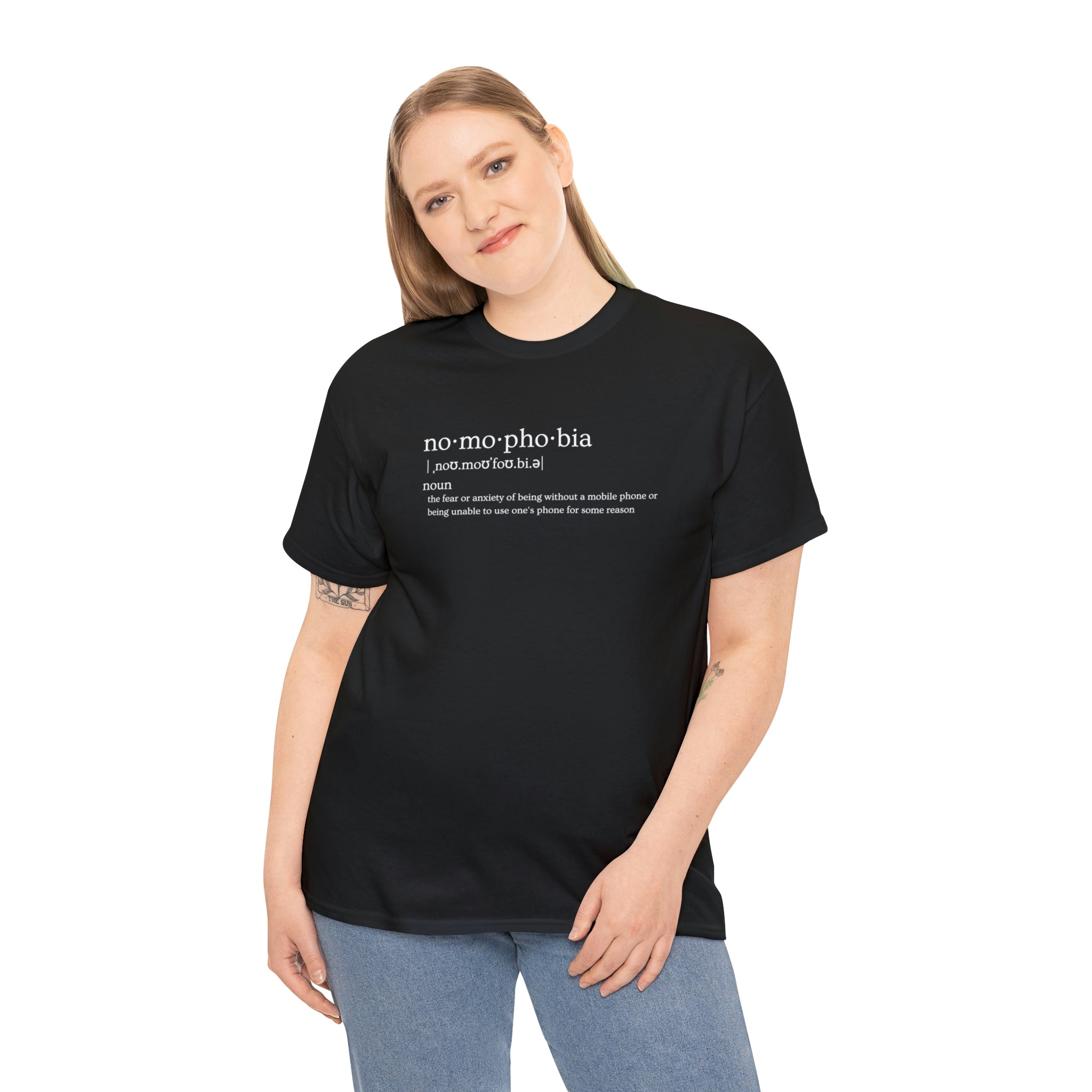 Nomophobia Women's Heavy Cotton Tee - Amara Luxe Fine Boutique