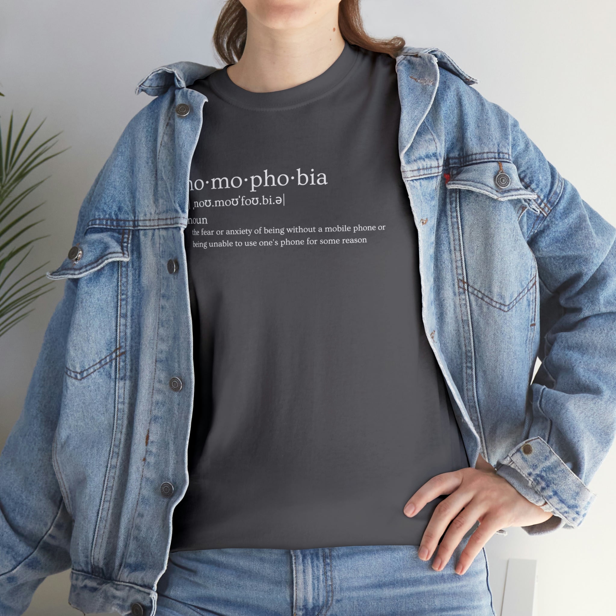 Nomophobia Women's Heavy Cotton Tee - Amara Luxe Fine Boutique