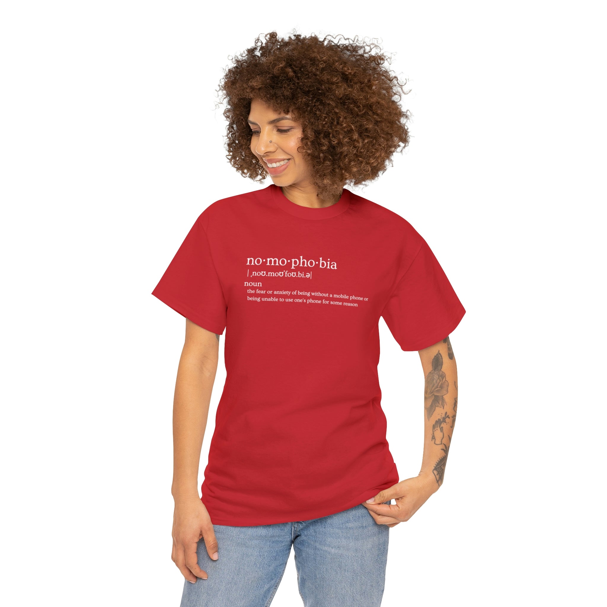 Nomophobia Women's Heavy Cotton Tee - Amara Luxe Fine Boutique