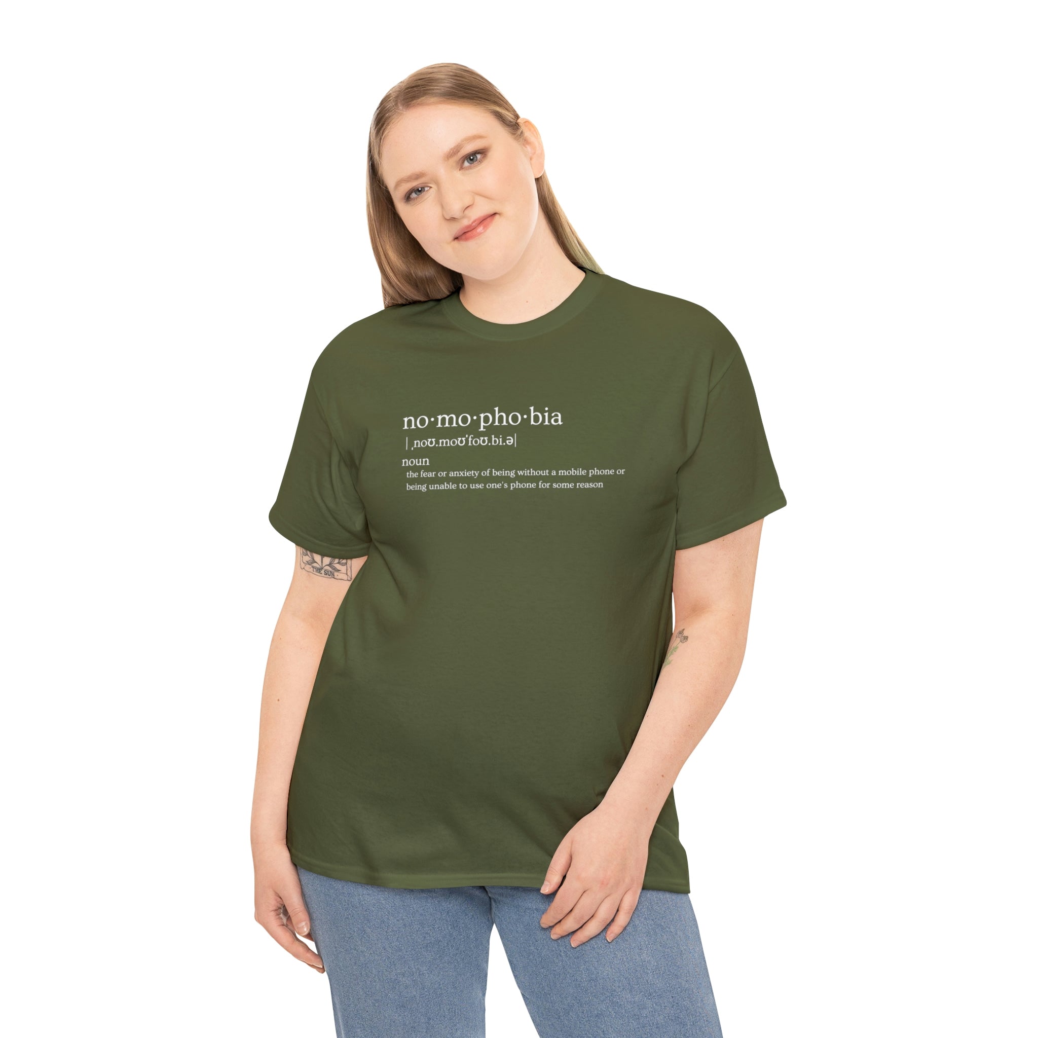 Nomophobia Women's Heavy Cotton Tee - Amara Luxe Fine Boutique