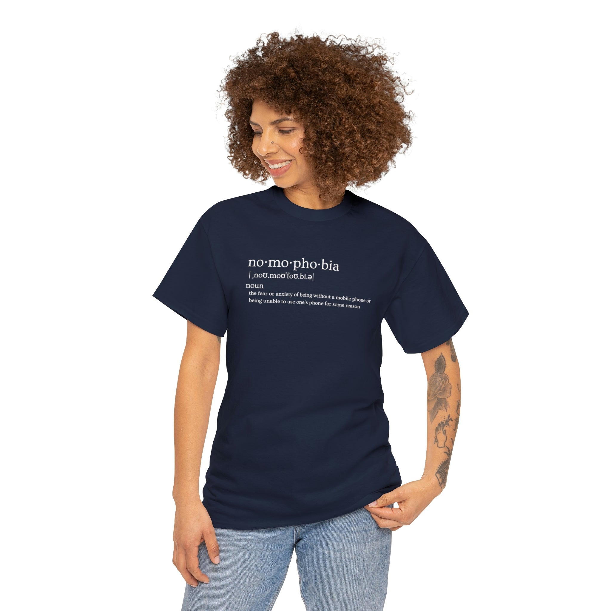 Nomophobia Women's Heavy Cotton Tee - Amara Luxe Fine Boutique
