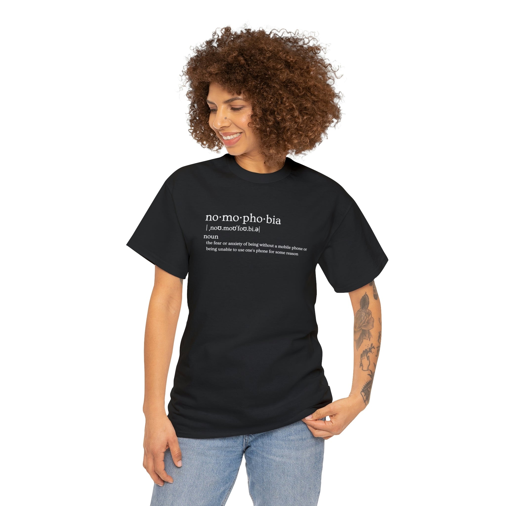 Nomophobia Women's Heavy Cotton Tee - Amara Luxe Fine Boutique