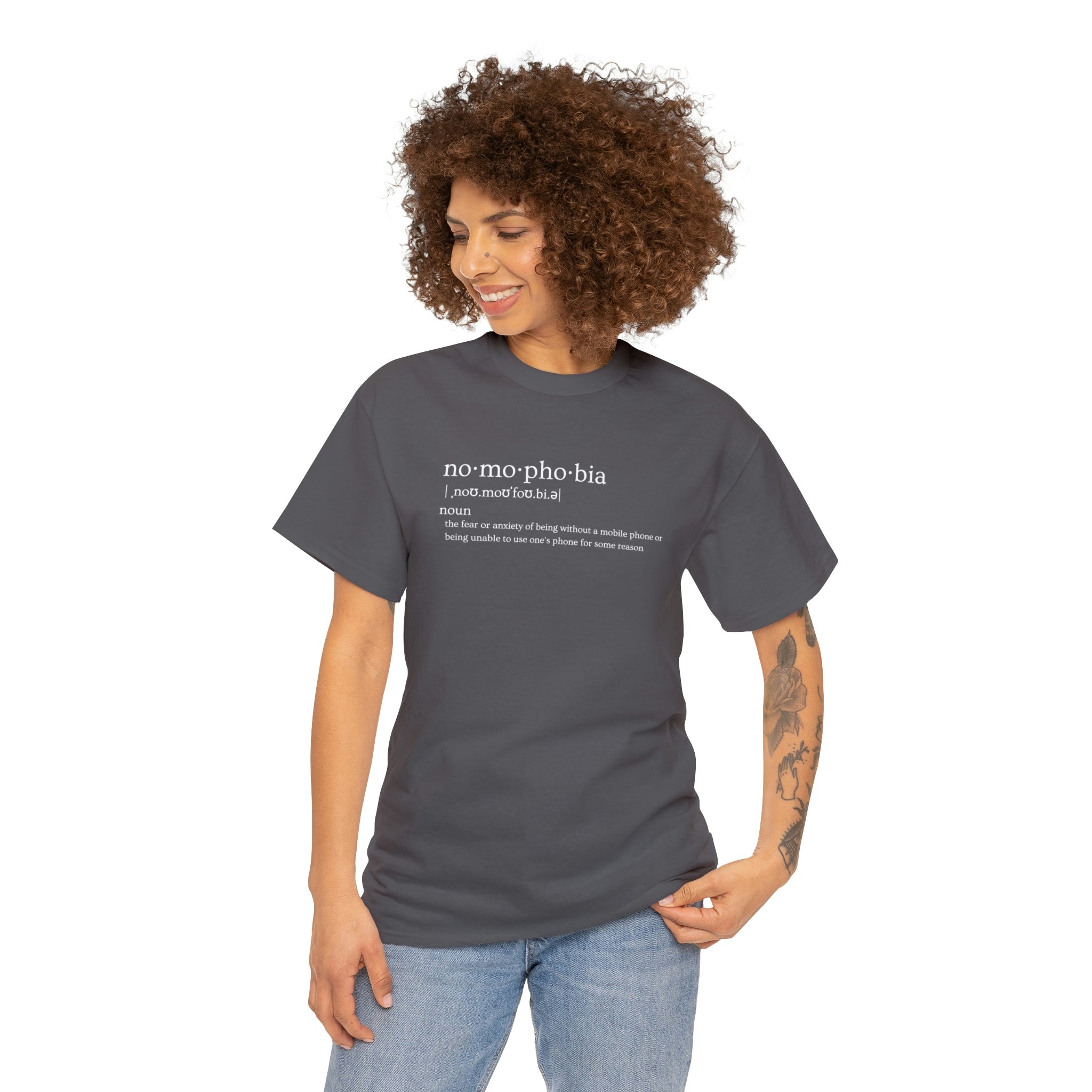 Nomophobia Women's Heavy Cotton Tee - Amara Luxe Fine Boutique