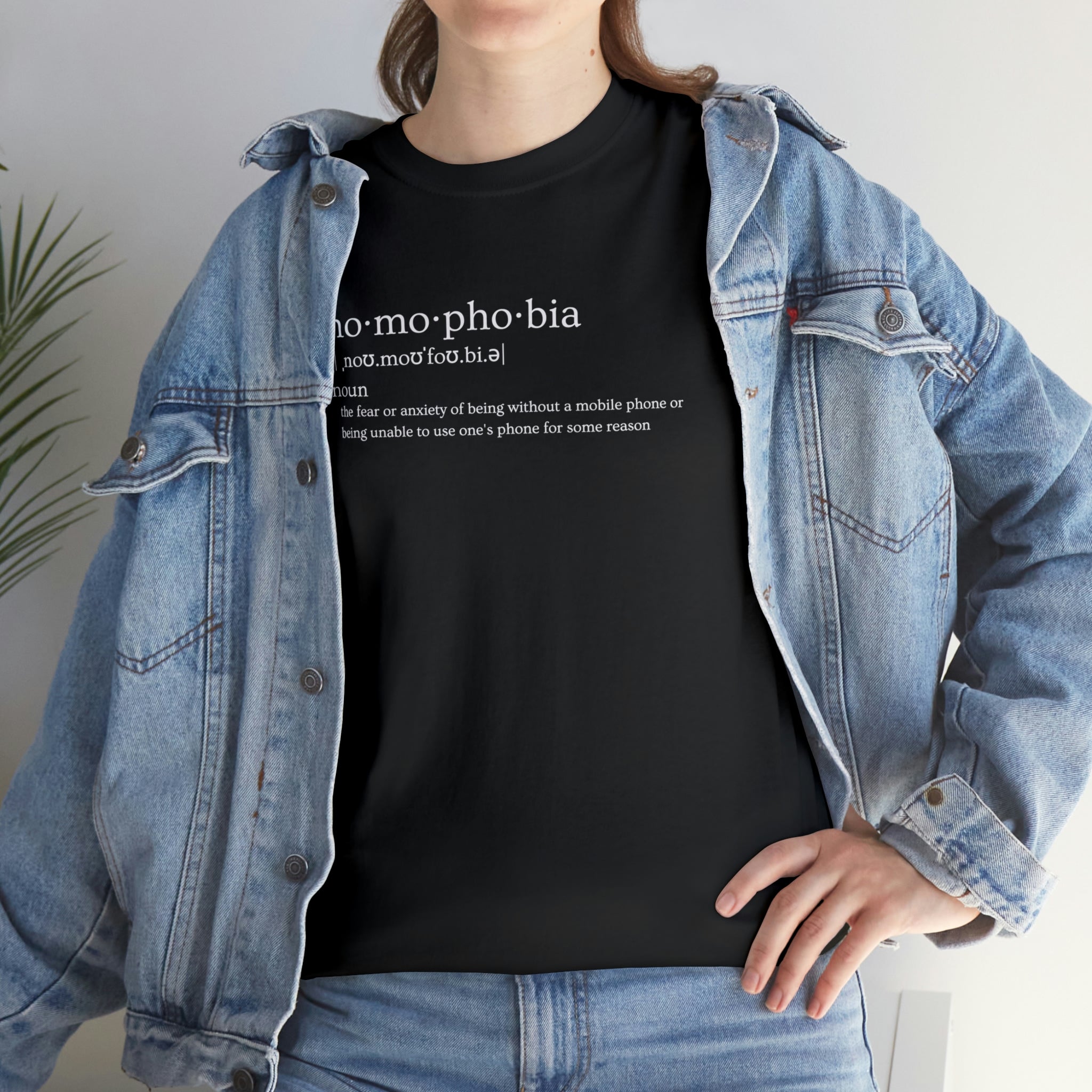 Nomophobia Women's Heavy Cotton Tee - Amara Luxe Fine Boutique