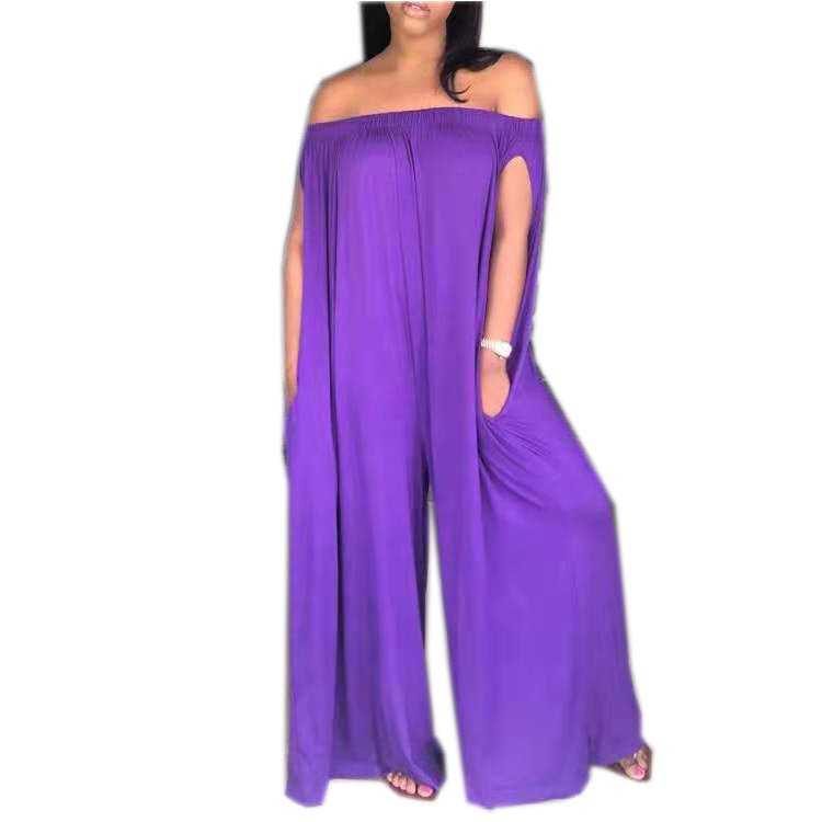 One-shoulder Tube Top Casual Loose Sleeveless Jumpsuit - Amara Luxe Fine Boutique