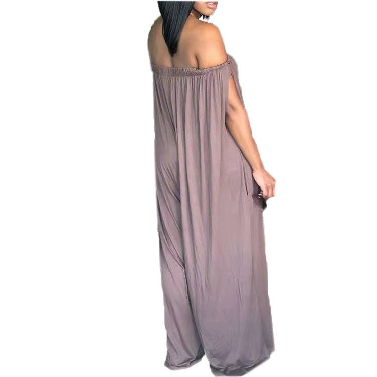 One-shoulder Tube Top Casual Loose Sleeveless Jumpsuit - Amara Luxe Fine Boutique