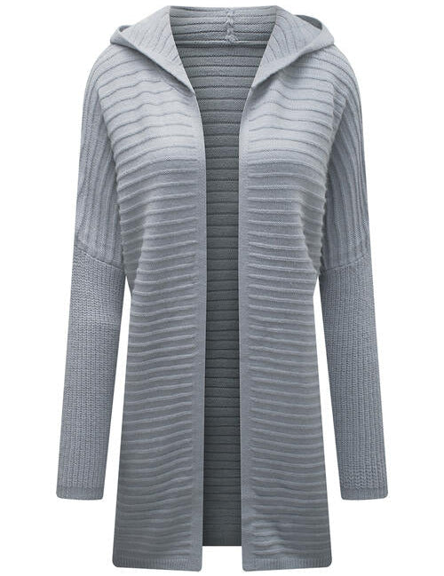 Open Front Longline Hooded Cardigan - Amara Luxe Fine Boutique