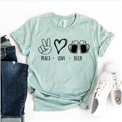 PEACE.LOVE.BEER GRAPHIC TEE - Amara Luxe Fine Boutique