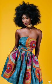 Printed African pleated skirt - Amara Luxe Fine Boutique