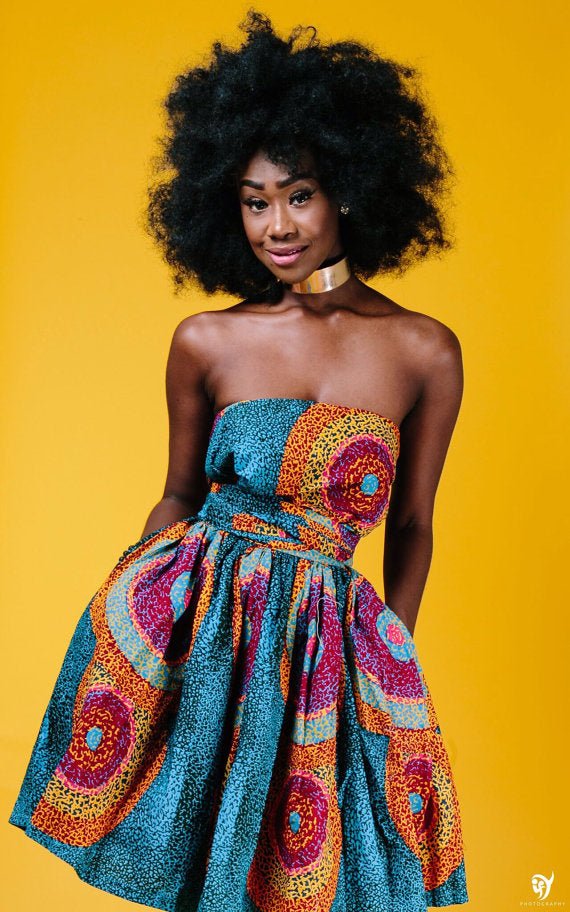 Printed African pleated skirt - Amara Luxe Fine Boutique
