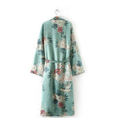 Printed gown and kimono cardigan - Amara Luxe Fine Boutique