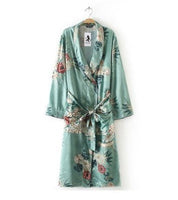 Printed gown and kimono cardigan - Amara Luxe Fine Boutique