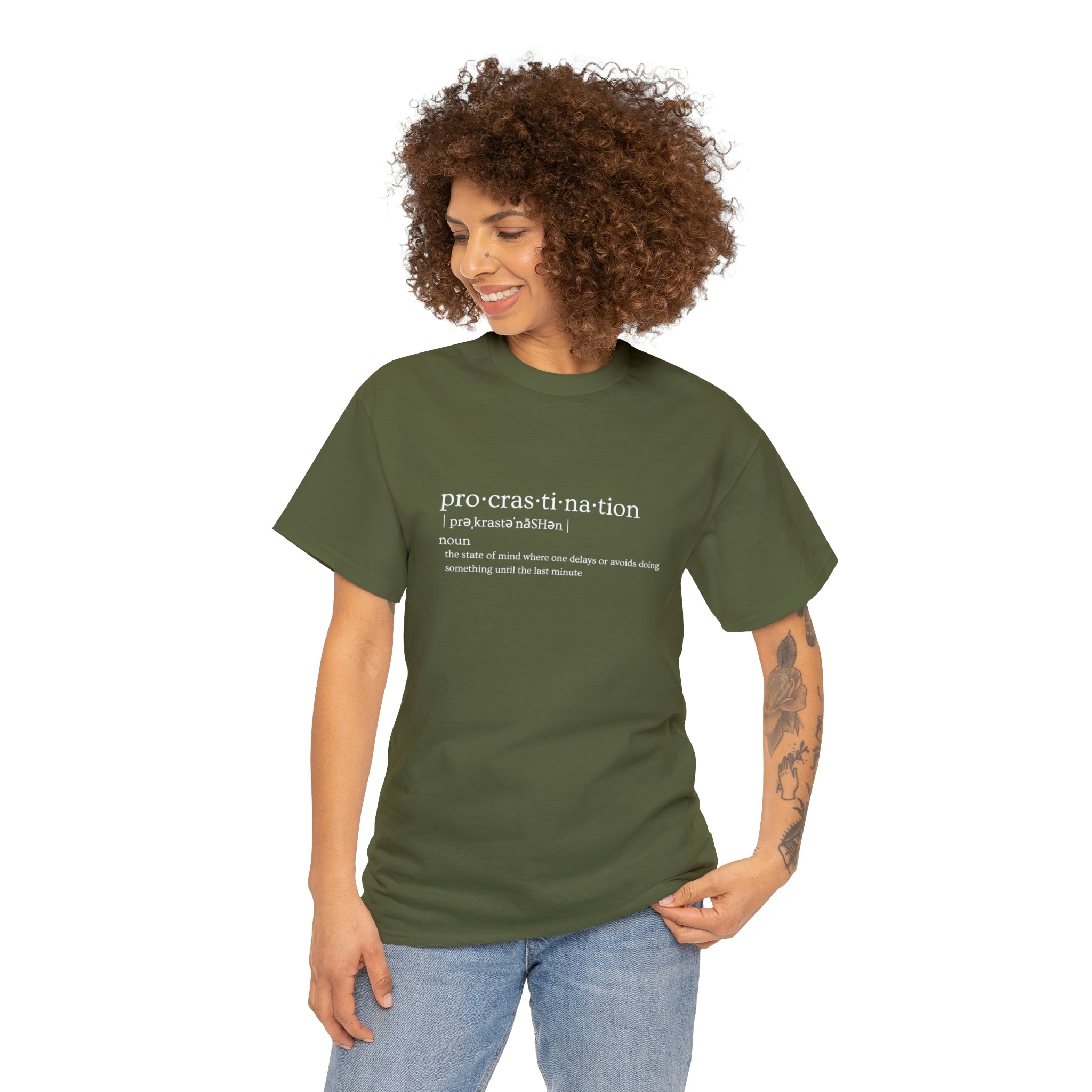 Procrastination Women's Heavy Cotton Tee - Amara Luxe Fine Boutique