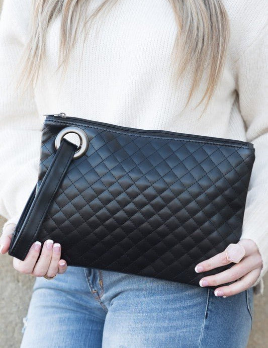 Quilted Wristlet Clutch - Amara Luxe Fine Boutique