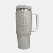 Rhinestone Stainless Steel Tumbler with Straw - Amara Luxe Fine Boutique