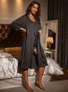 Ruffle Hem Cami, Drawstring Shorts, and Cardigan Lounge Set - Amara Luxe Fine Boutique