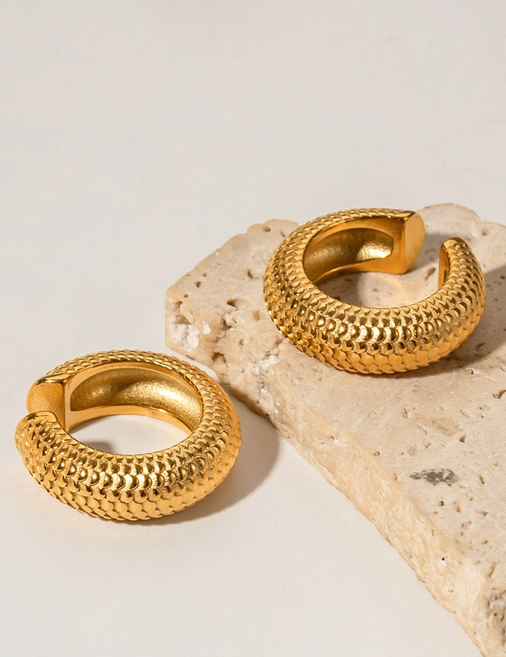 Scale Stainless Steel Cuff Earrings - Amara Luxe Fine Boutique