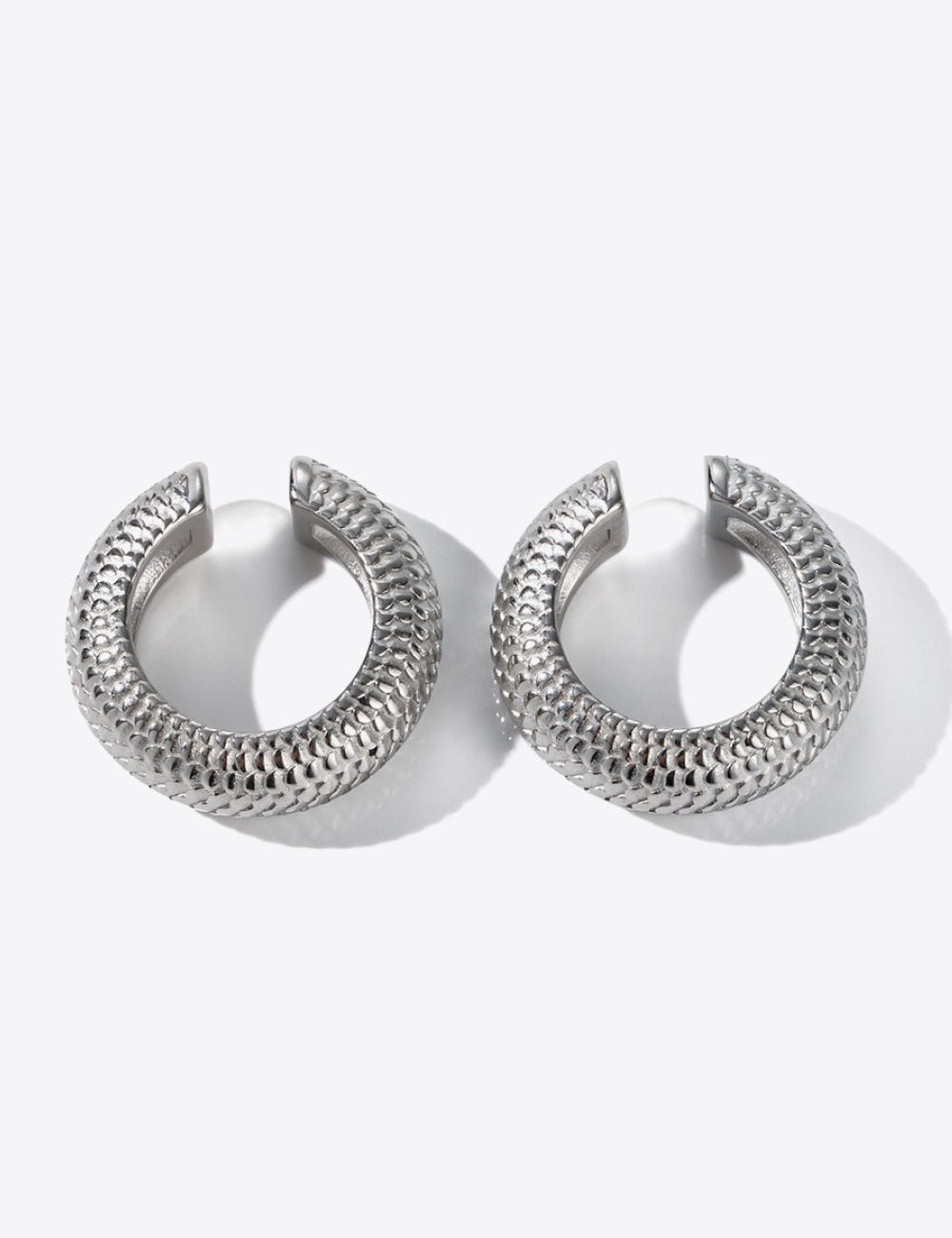 Scale Stainless Steel Cuff Earrings - Amara Luxe Fine Boutique