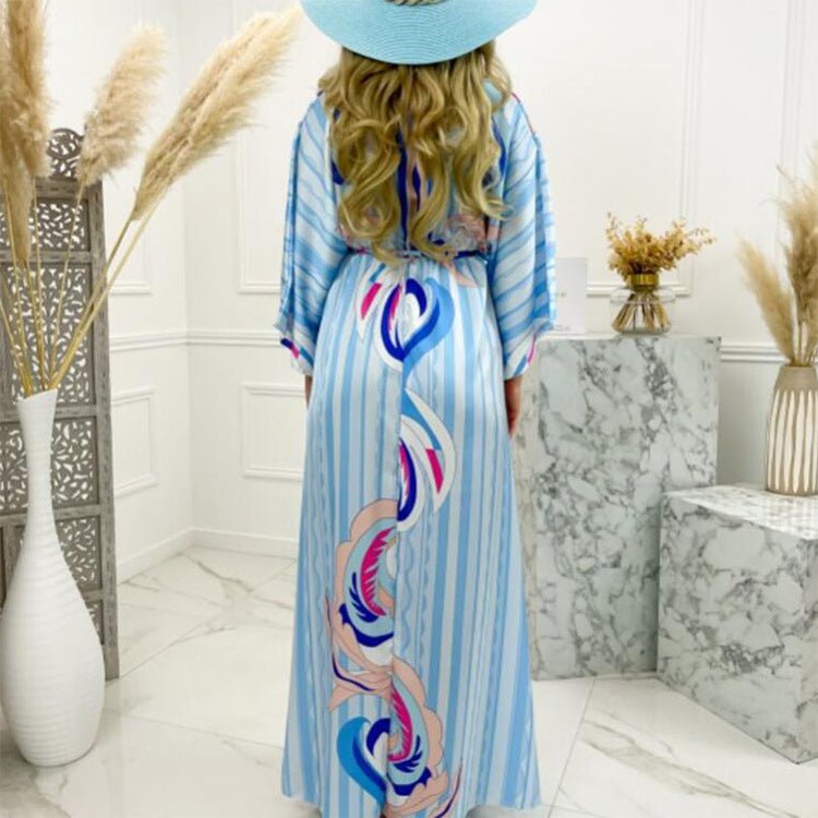 Sexy V-neck Split Irregular Beach Long Skirt Dress - Amara Luxe Fine Boutique